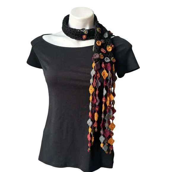 Rare Vintage Vivienne Tam Crochet Scarf - Picture 6 of 14